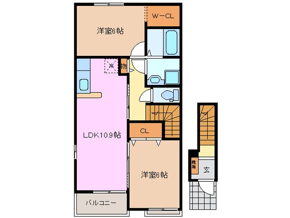 ビオトープあさひＡの物件間取画像